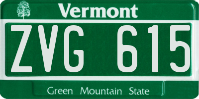VT license plate ZVG615