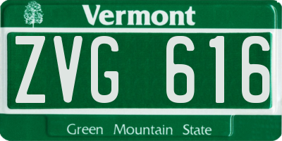 VT license plate ZVG616
