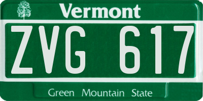 VT license plate ZVG617
