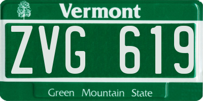 VT license plate ZVG619