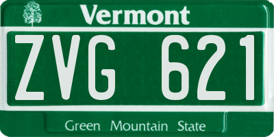 VT license plate ZVG621