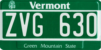 VT license plate ZVG630