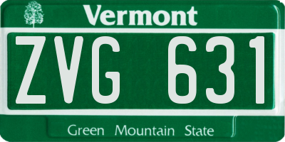 VT license plate ZVG631