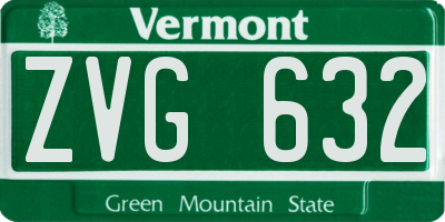 VT license plate ZVG632