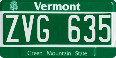 VT license plate ZVG635