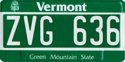 VT license plate ZVG636