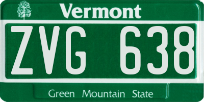 VT license plate ZVG638