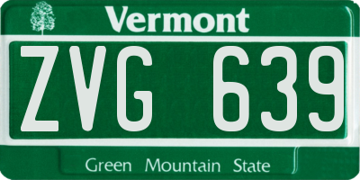 VT license plate ZVG639