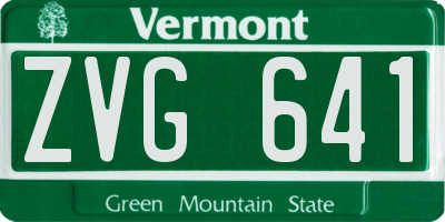 VT license plate ZVG641