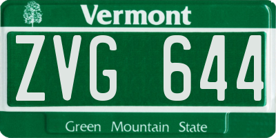 VT license plate ZVG644