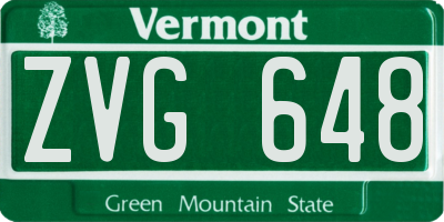 VT license plate ZVG648