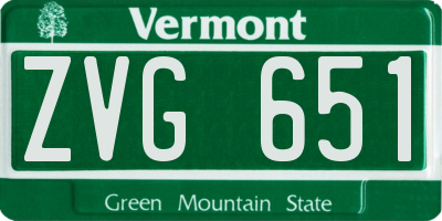 VT license plate ZVG651