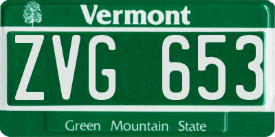 VT license plate ZVG653