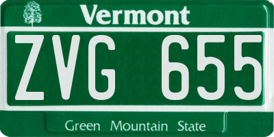 VT license plate ZVG655