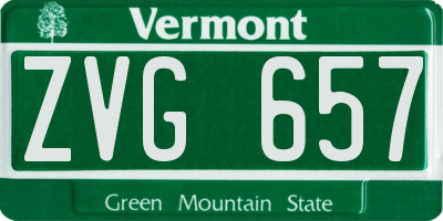 VT license plate ZVG657