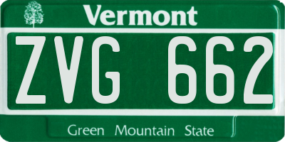 VT license plate ZVG662