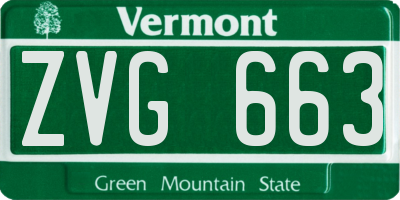 VT license plate ZVG663