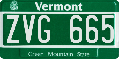 VT license plate ZVG665