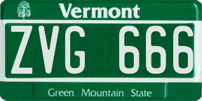 VT license plate ZVG666