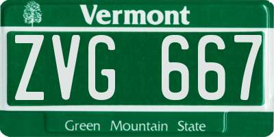 VT license plate ZVG667
