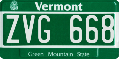 VT license plate ZVG668