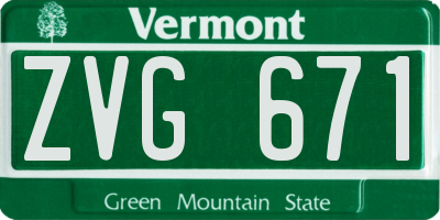 VT license plate ZVG671