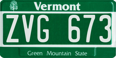 VT license plate ZVG673