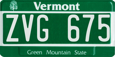 VT license plate ZVG675