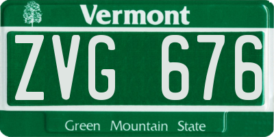 VT license plate ZVG676