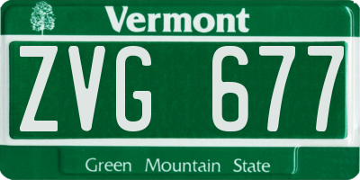 VT license plate ZVG677