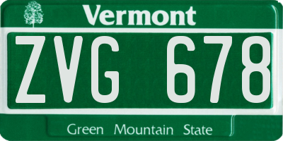 VT license plate ZVG678