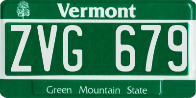 VT license plate ZVG679