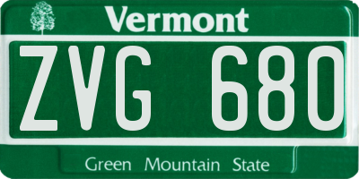 VT license plate ZVG680