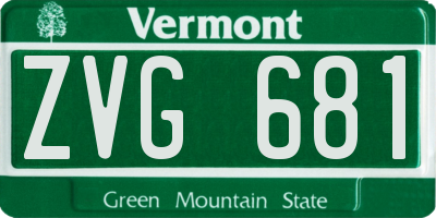 VT license plate ZVG681