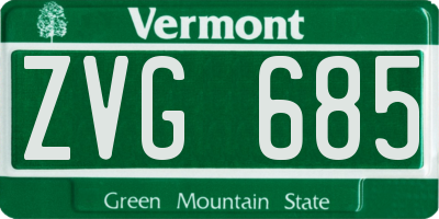 VT license plate ZVG685