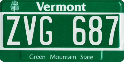 VT license plate ZVG687
