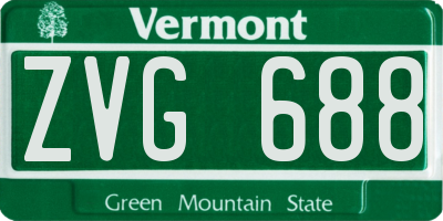 VT license plate ZVG688