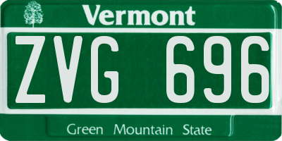 VT license plate ZVG696