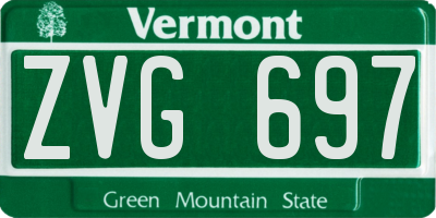 VT license plate ZVG697