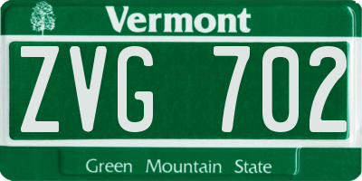 VT license plate ZVG702