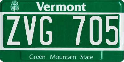 VT license plate ZVG705