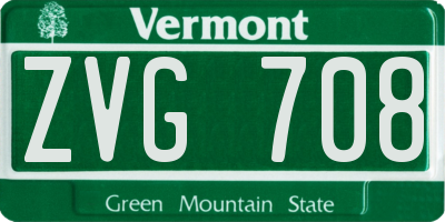 VT license plate ZVG708