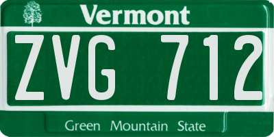 VT license plate ZVG712