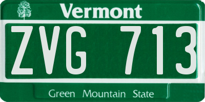 VT license plate ZVG713