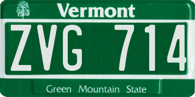 VT license plate ZVG714