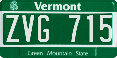 VT license plate ZVG715