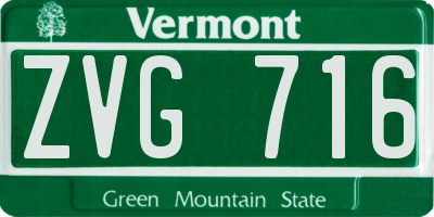 VT license plate ZVG716