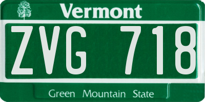 VT license plate ZVG718