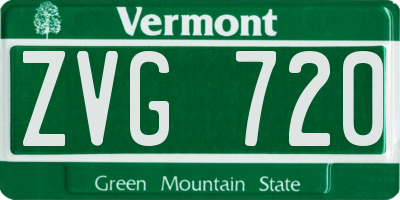 VT license plate ZVG720