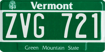 VT license plate ZVG721